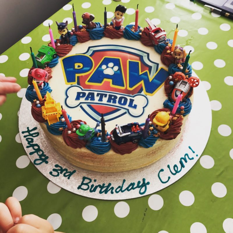 birthday cake three paw patrol